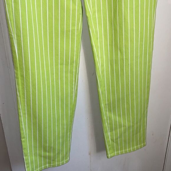 VICTOR GLEMAUD x TARGET Acid Lime/Cloud Pinstripe High Rise Straight Leg Jean’s - Picture 5 of 11